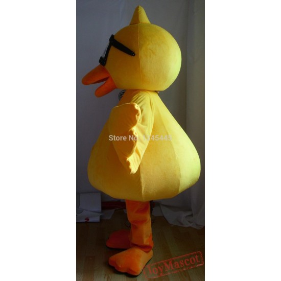 Adult Yellow Duck Mascot Costume With Diving Glasses