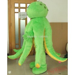 Adult Octopus Mascot Costume In Green/Blue/Purple/Yellow