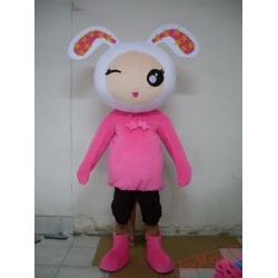 Rabbit Costume With Pink Skirt Bunny Mascot Costume