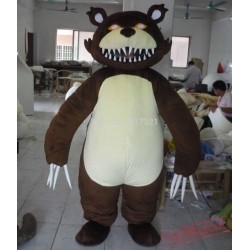 Chocolate Bear With Long Nails Mascot Costume Adult Bear Mascot