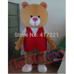 Teddy Beared A Red Waistcoat Mascot Costume Adult Teddy Bear Mascot