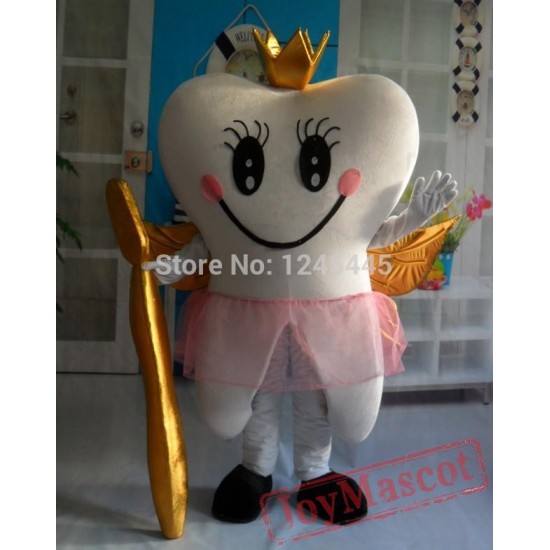 Pink Tooth Mascot For Adult Tooth Mascot Costume