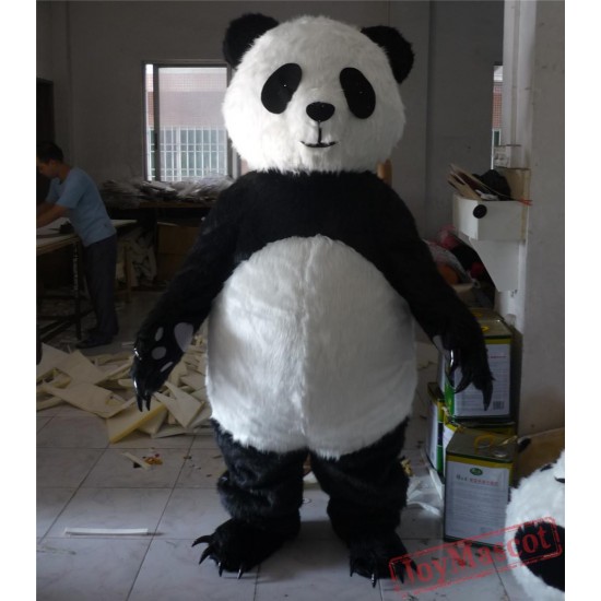 Machu Picchu edible Bone Plush Panda Mascot Costume Adult Plush Panda Costume