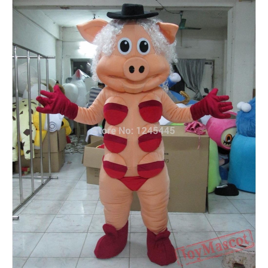Adult Sexy Pig Mascot Costume.
