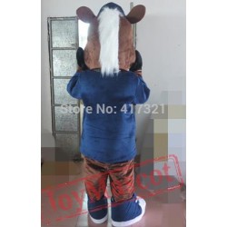 Coffee Horse Mascot Costume Adult Horse Mascot