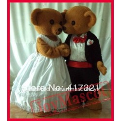 Adult Wedding Teddy Bear Mascot Costume For Wedding