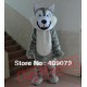 Grey Furry Adult Wolf Mascot Costume