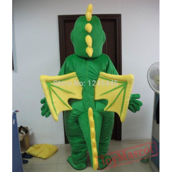 Adult Green Fly Dragon Mascot Costumes With Wing