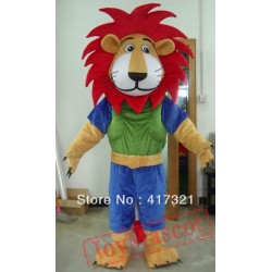 Short Plush Red Hair Lion Costume For Adults Lion Mascot Costume