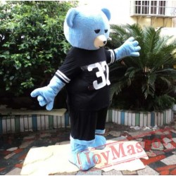 Black Shirt Blue Bear Mascot Costume Adult Bear Costume