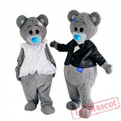 Gray Bear Mascot Costume Halloween Cosplay Funny Bear Costume