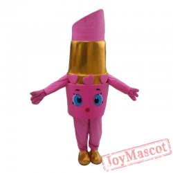 Pink Lipstick Mascot Costume, Makeup Mascot For Adult