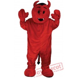 Custom-Deluxe Red Devil Mascot Costume Cartoon