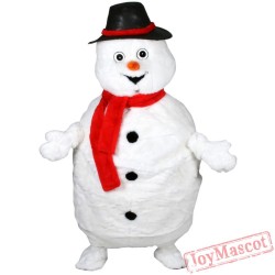 Fat White Snowman Mascot Costumes School Team Sport