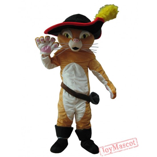 Puss In Boots Mascot Costume Cat Halloween Cartoon