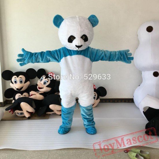 Blue Panda Mascot Costume Animal Funny Bear Mascot Cosplay Costume