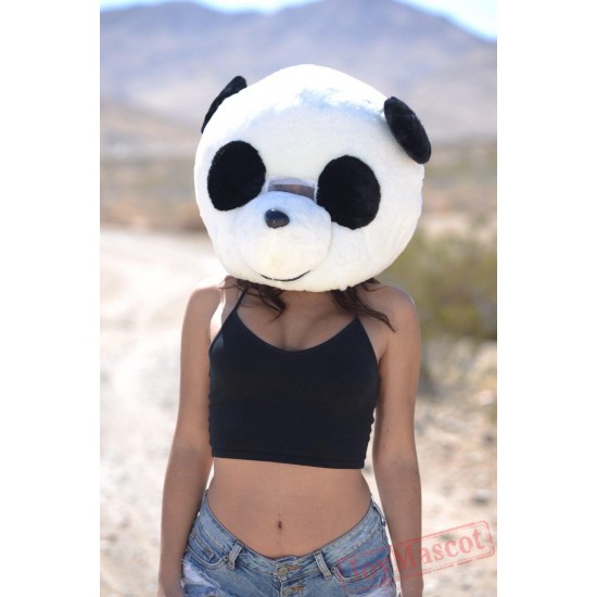 Panda Plush Helmet Mascot Head