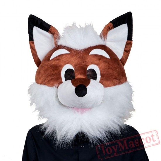 Adult Fox Head Mask Plush Mascot Head