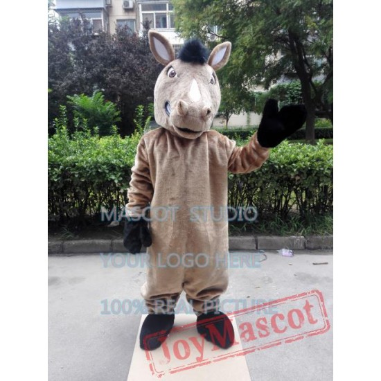 Brown Horse Mascot Costume Mustang Mascot
