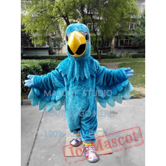 Blue Falcon Mascot Costume Eagle Hawk Cartoon
