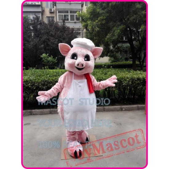 Pink Pig Chef Mascot Costume Cartoon Anime Cosplay