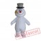 Frosty Snowman Mascot Costume Walking Adult Cartoon
