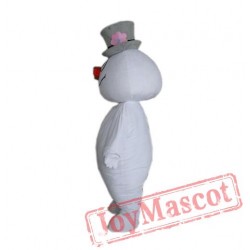 Frosty Snowman Mascot Costume Walking Adult Cartoon