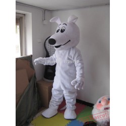 Mascot White Dog Mascot Costume