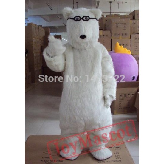 Bear Mascot Costume White Polar Bear Mascot