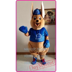 Mascot Blue Boxing Kangroo Roo Mascot Costume