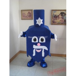 Happy Shabbat Dreidel Mascot Costume Hanukkah Chanukah