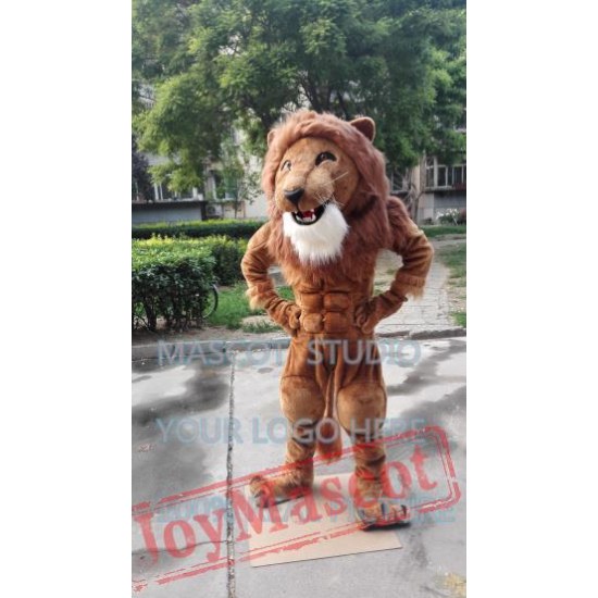 Mascot Muscle Strong Lion Mascot Costume