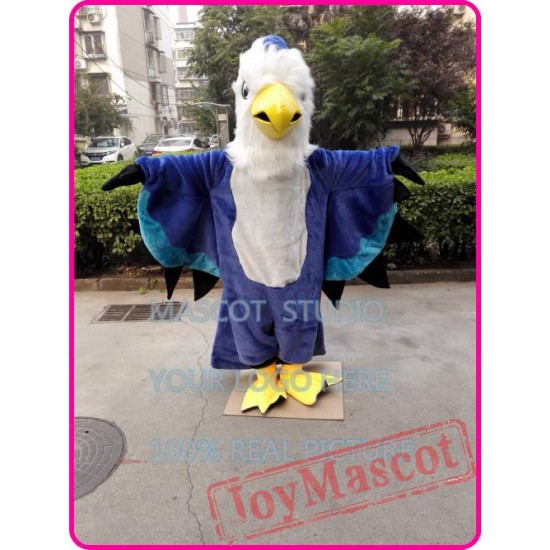 Blue Hawk Mascot Costuem Eagle Falcon