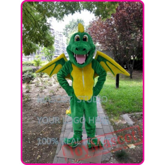 Green Dragon Mascot Costume Dinosaur