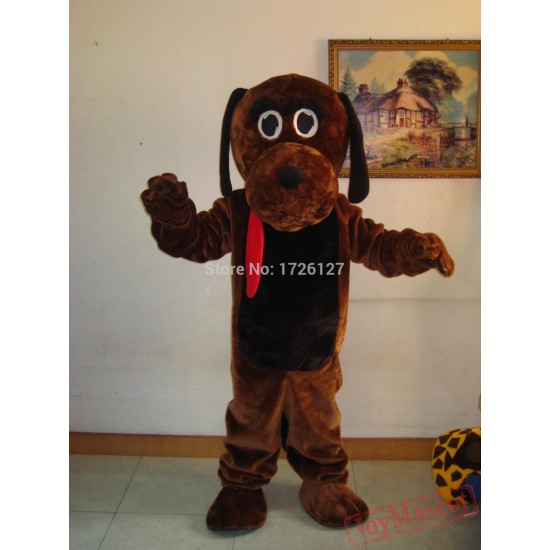 Mascot Dark Brown Hound Dog Mascot Costume