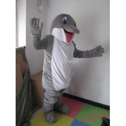 Mascot Grey Clever Dolphin Mascot Costume