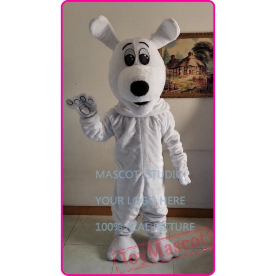 Mascot Plush White Dog Mascot Costume