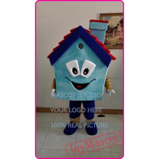 Mascot Blue House Mascot Costume