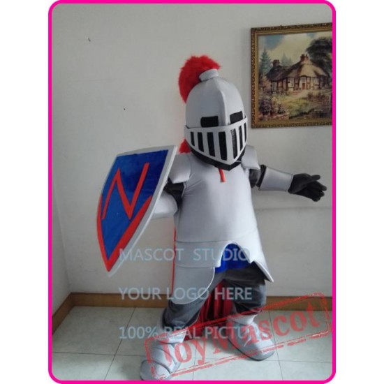 Mascot Blue Knight Mascot Spartan Trojan Costume Cartoon