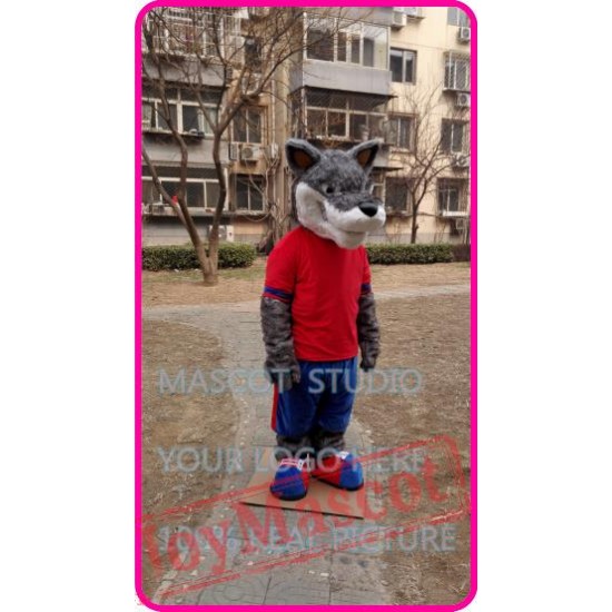 Mascot Plush Grey Wolf Coyote Mascot Costume