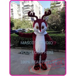 Christmas Deer Mascot Costume Red Nose Deer