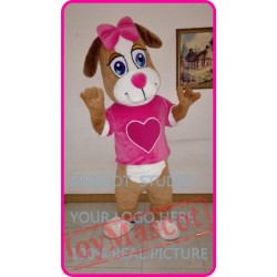 Mascot Pink Female Dog Mascot Costume