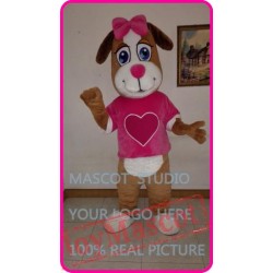 Mascot Pink Female Dog Mascot Costume