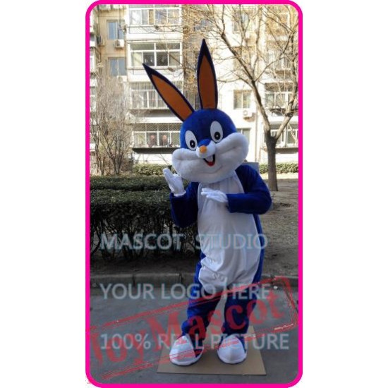 Easter Blue Rabbit Bunny Mascot Costume