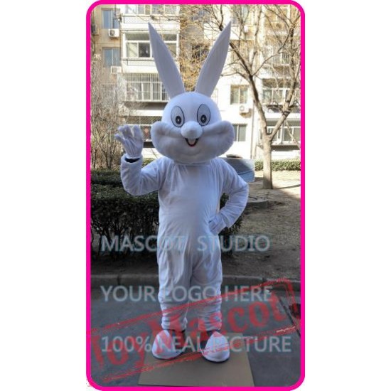 Easter White Rabbit Bunny Mascot Costume
