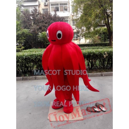 Red Octopus Mascot Costume