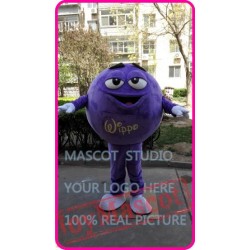 Mascot Purple Chocolate Beans Mascot Costume Cartoon 