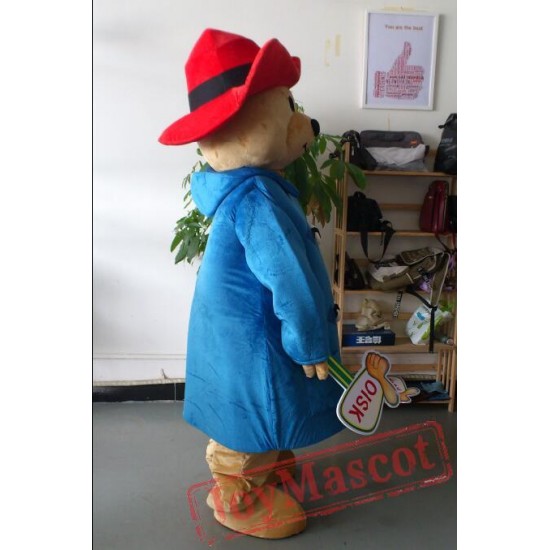 Cartoon Bear Hat Mascot Costume Celebration Carnival Outfit