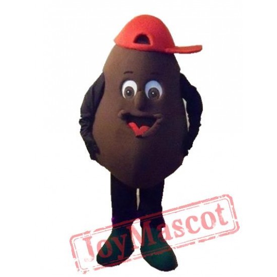 Black Chocolate Mascot Costumes Coffee Beans