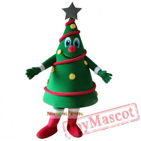 Green Christmas Tree Mascot Costume Christmas Carnival Performance Apparel